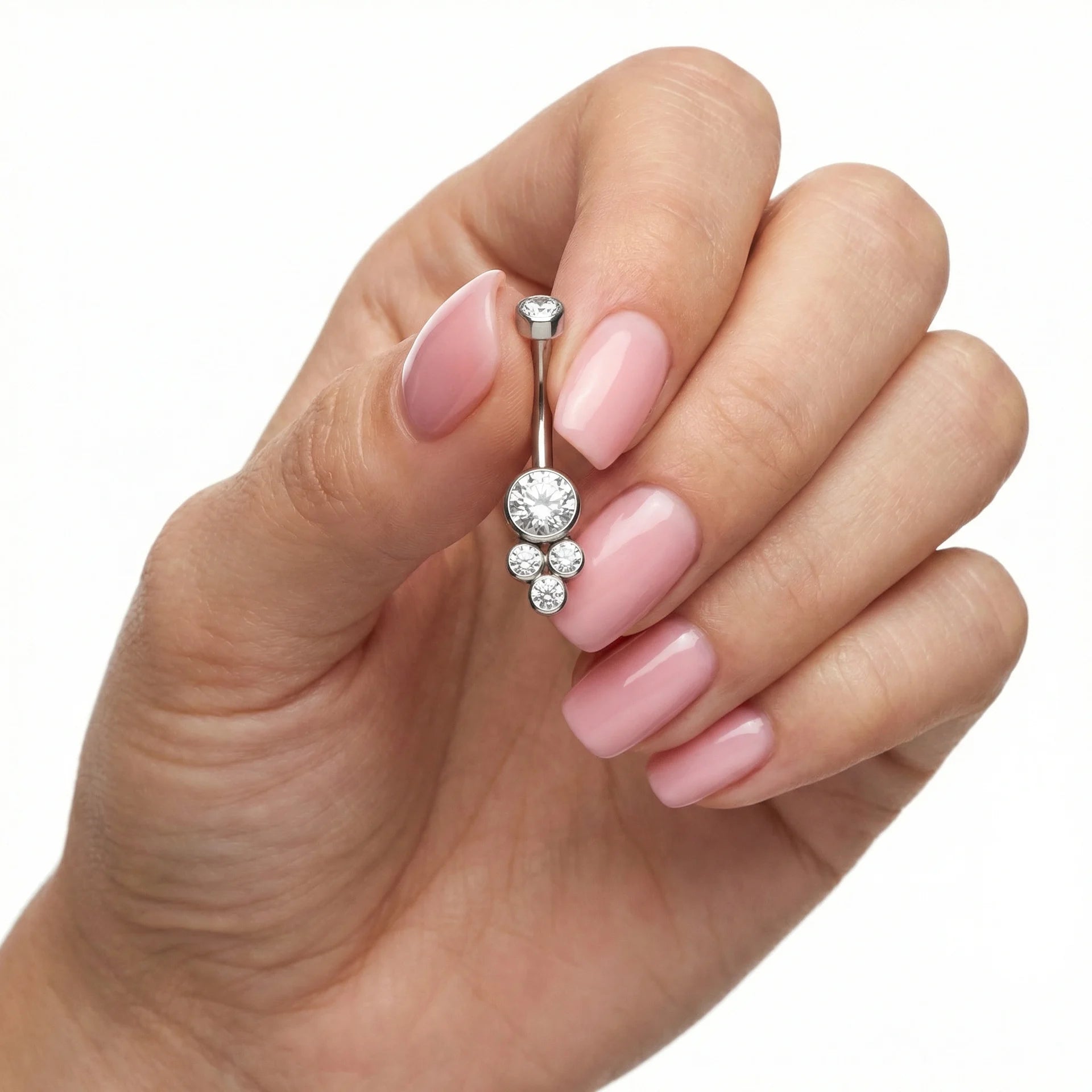 Piercing para Umbigo c/ 4 Zircónias Trinity – Rosca Interna