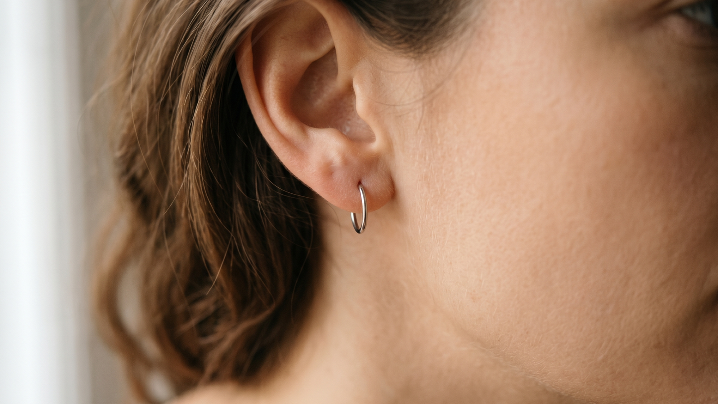 delicate titanium hoop earring