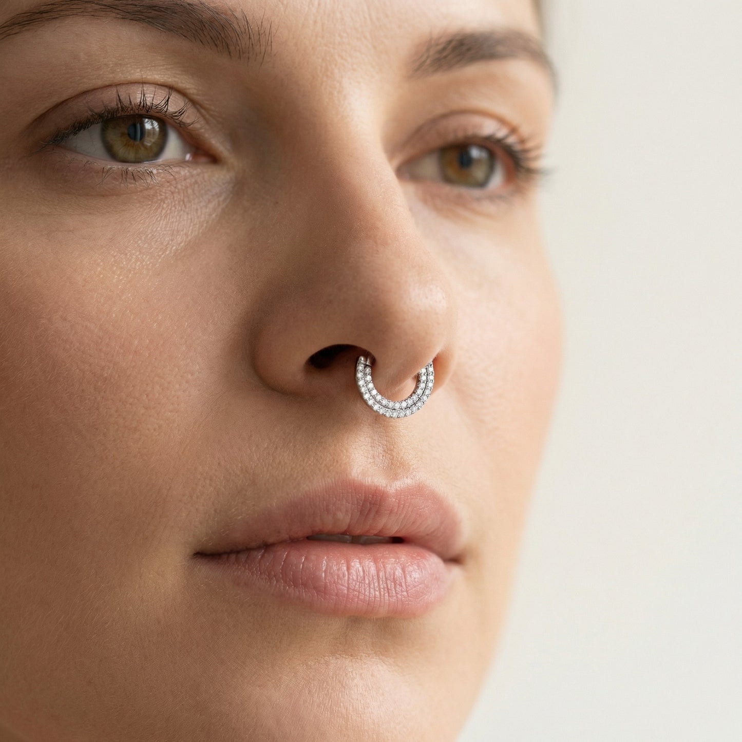 Argola Dupla Fila de Zircónias