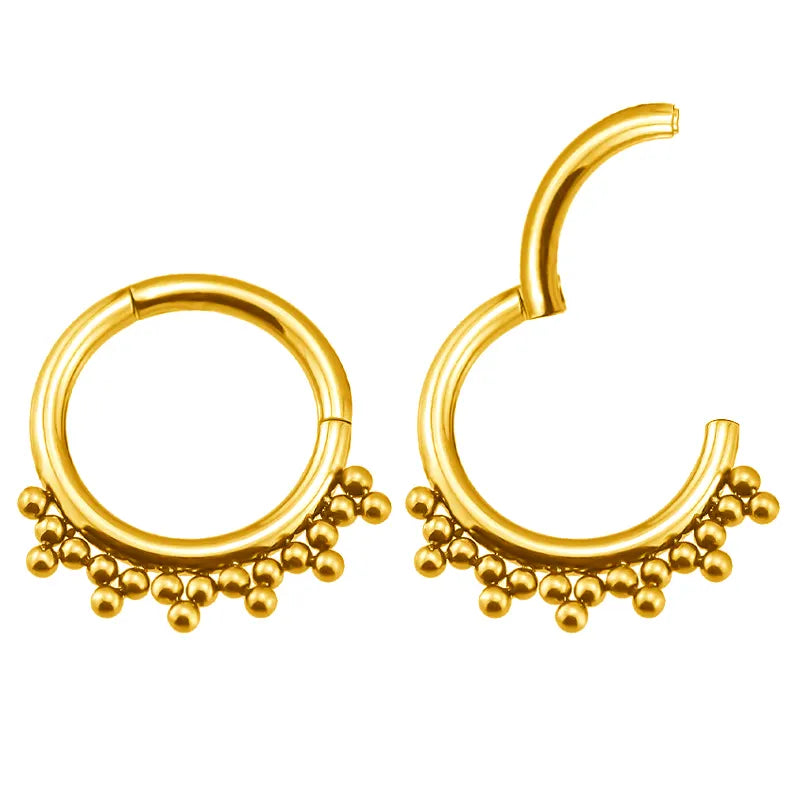 Argola c/ Trinitys Clicker Titânio ASTM Gold