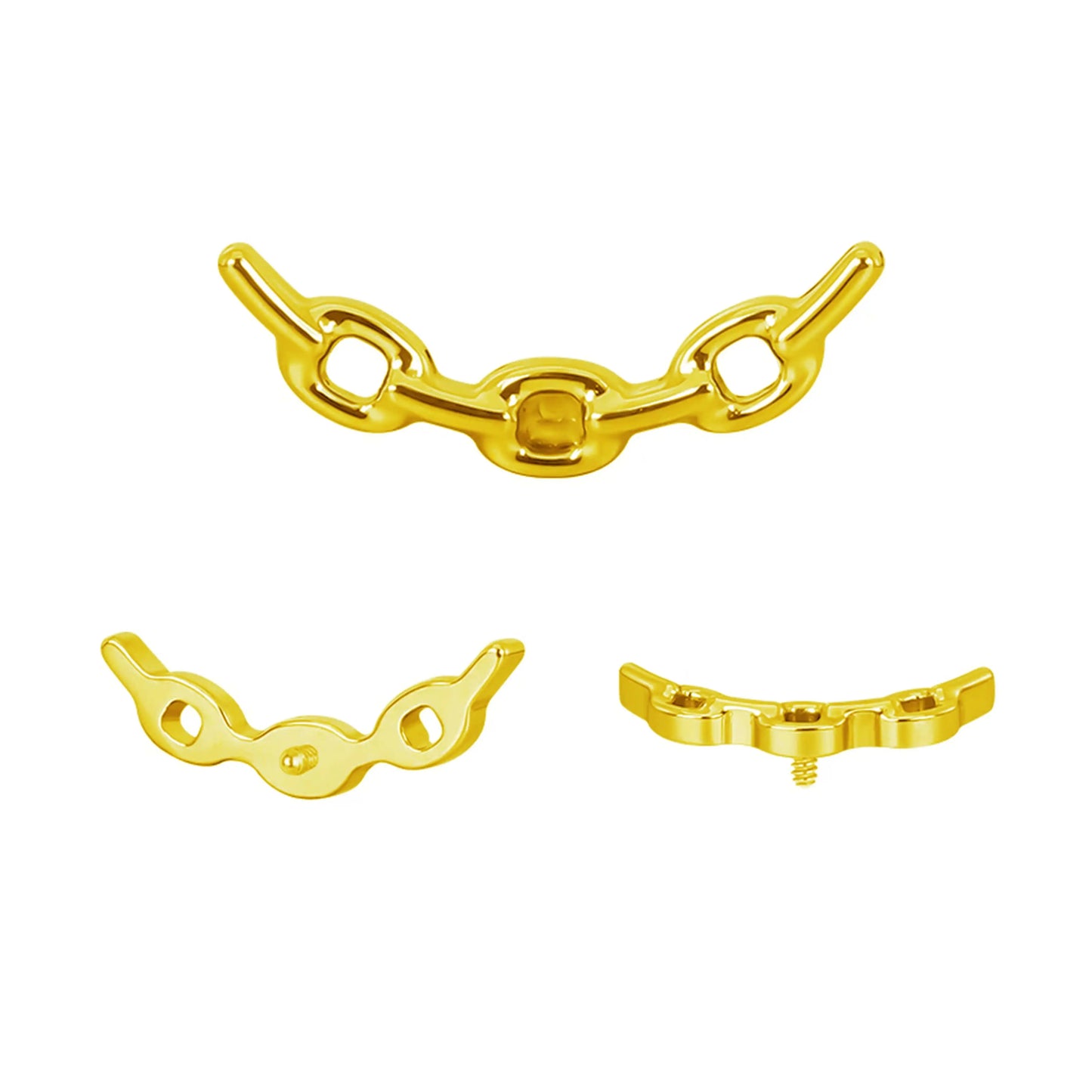 Topo Peça Corrente Rosca Interna Titânio PVD Gold Piercepective