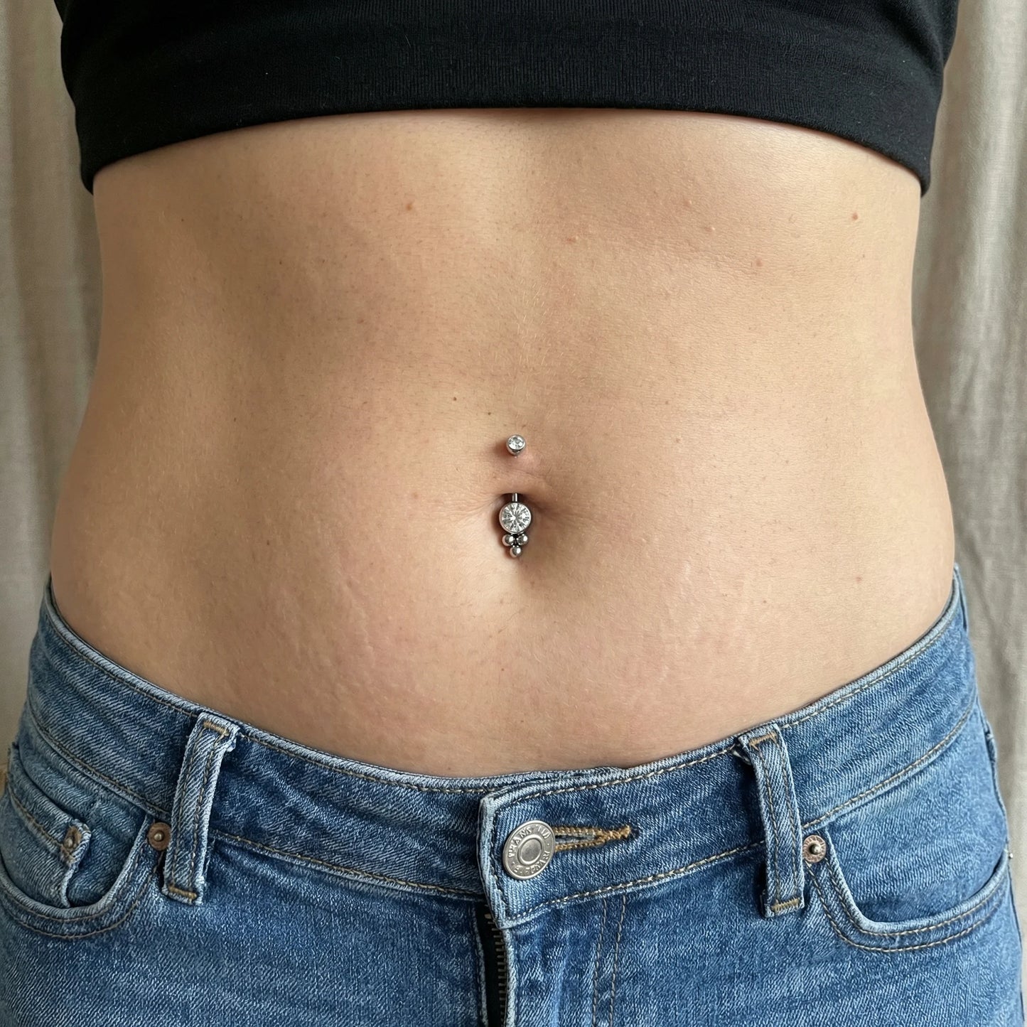 Jóia para Umbigo c/ Zircónias & Trinity