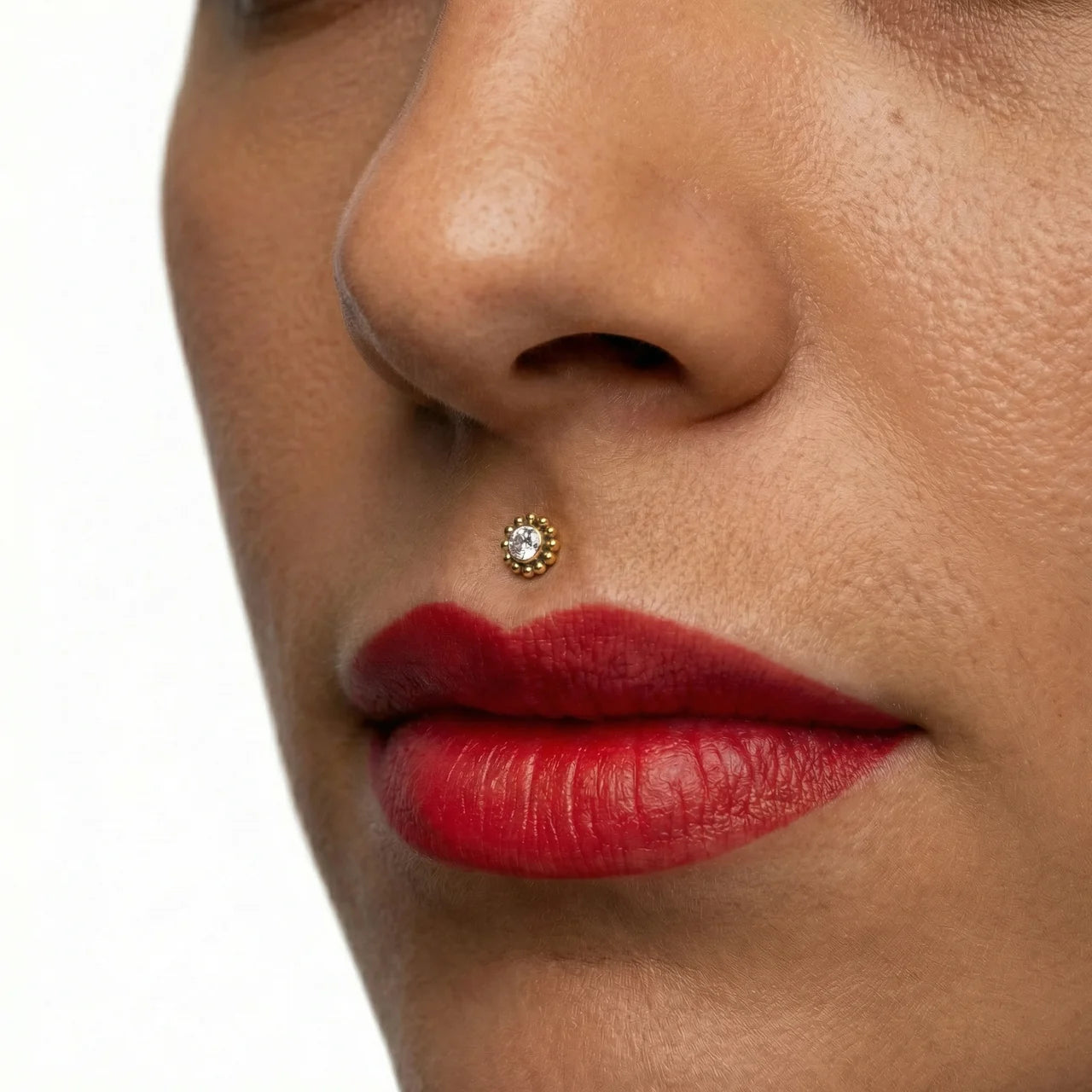 Labret Flor com Zircónia