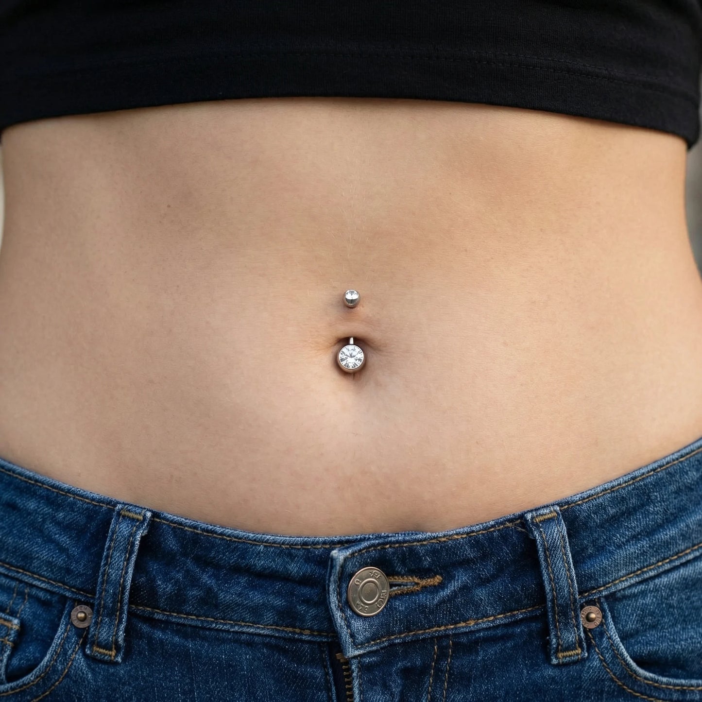 Piercing de Umbigo c/ Zircónias Redondas