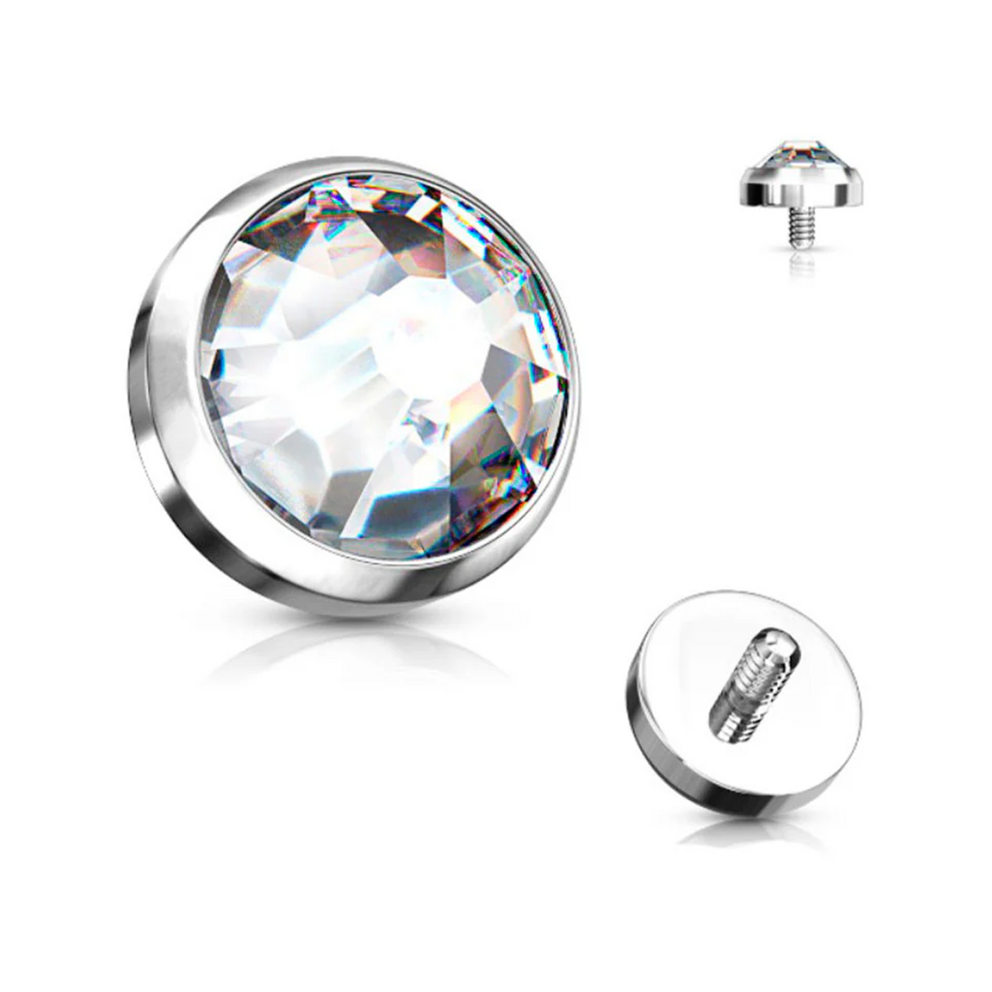 Topo Cristal Swarovski Rosca Interna  Titânio ASTM Piercepective