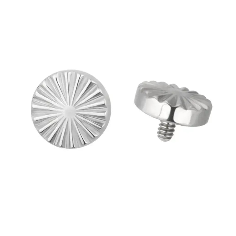 Topo Disco Texturado Rosca Interna Titânio ASTM Piercepective