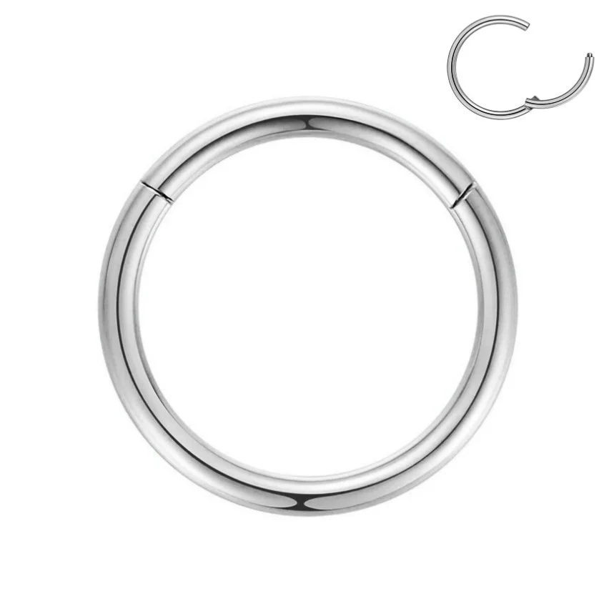 Argola Clicker Básica em Titânio Gold – Hipoalergênica e com Fecho Seguro
