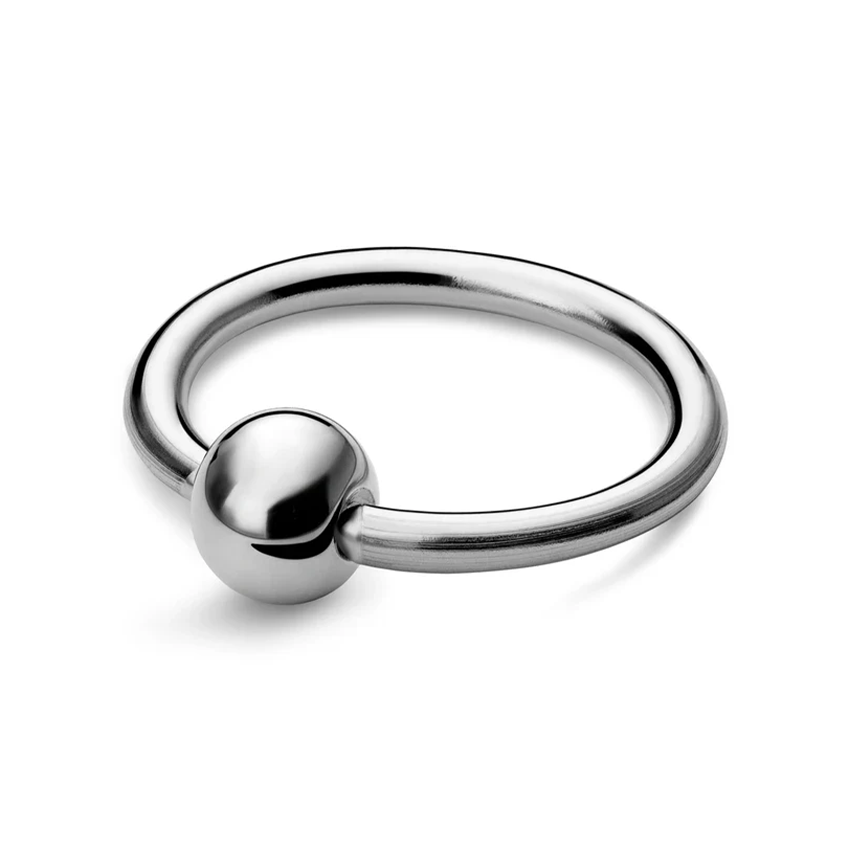 Argola com bola (BCR) em titânio para septo, smiley, tragus ou mamilo