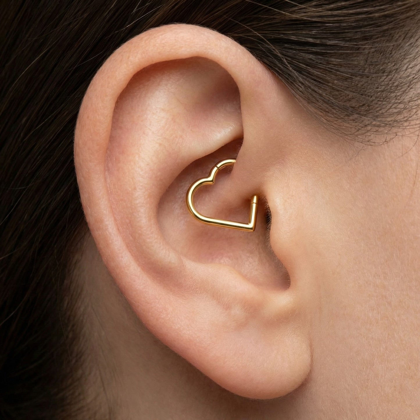 argola coração pvd gold, piercing daith