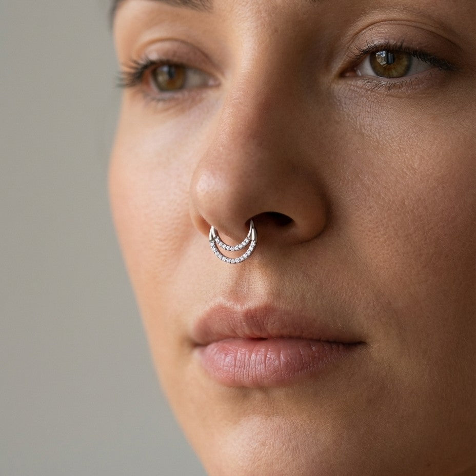 argola com dupla fila de zircónias