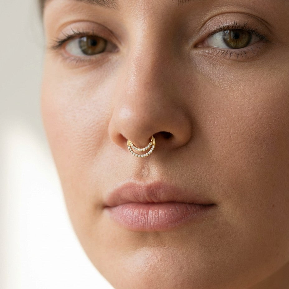 argola dupla em gold