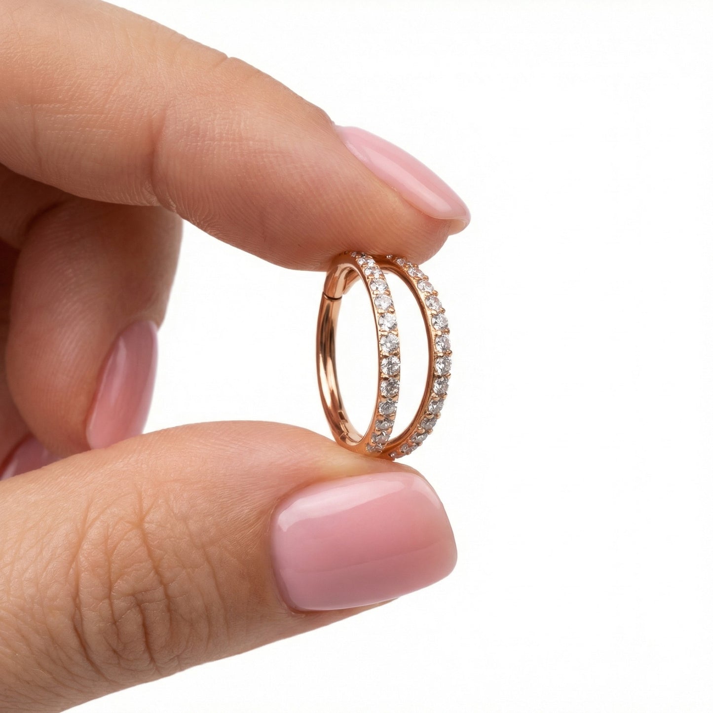 argola dupla rose gold