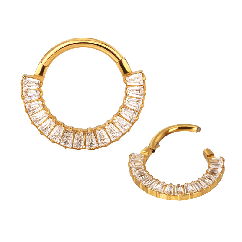 argola para o septo com zircónias em titanio pvd gold