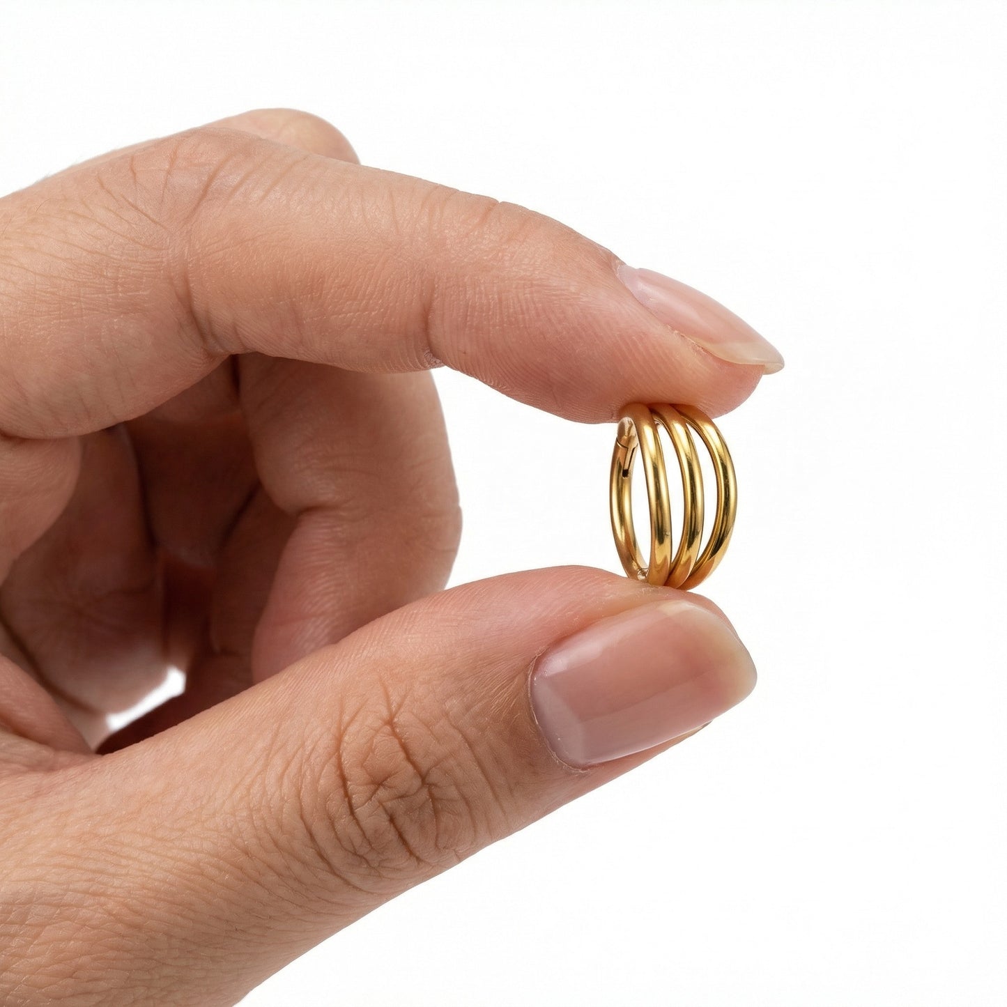 argola tripla pvd gold