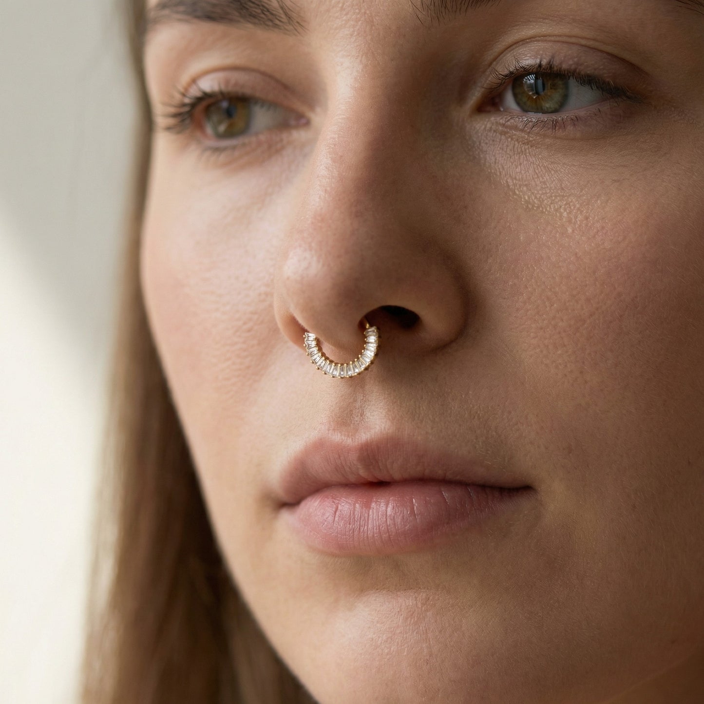 argola zirconia baguete gold