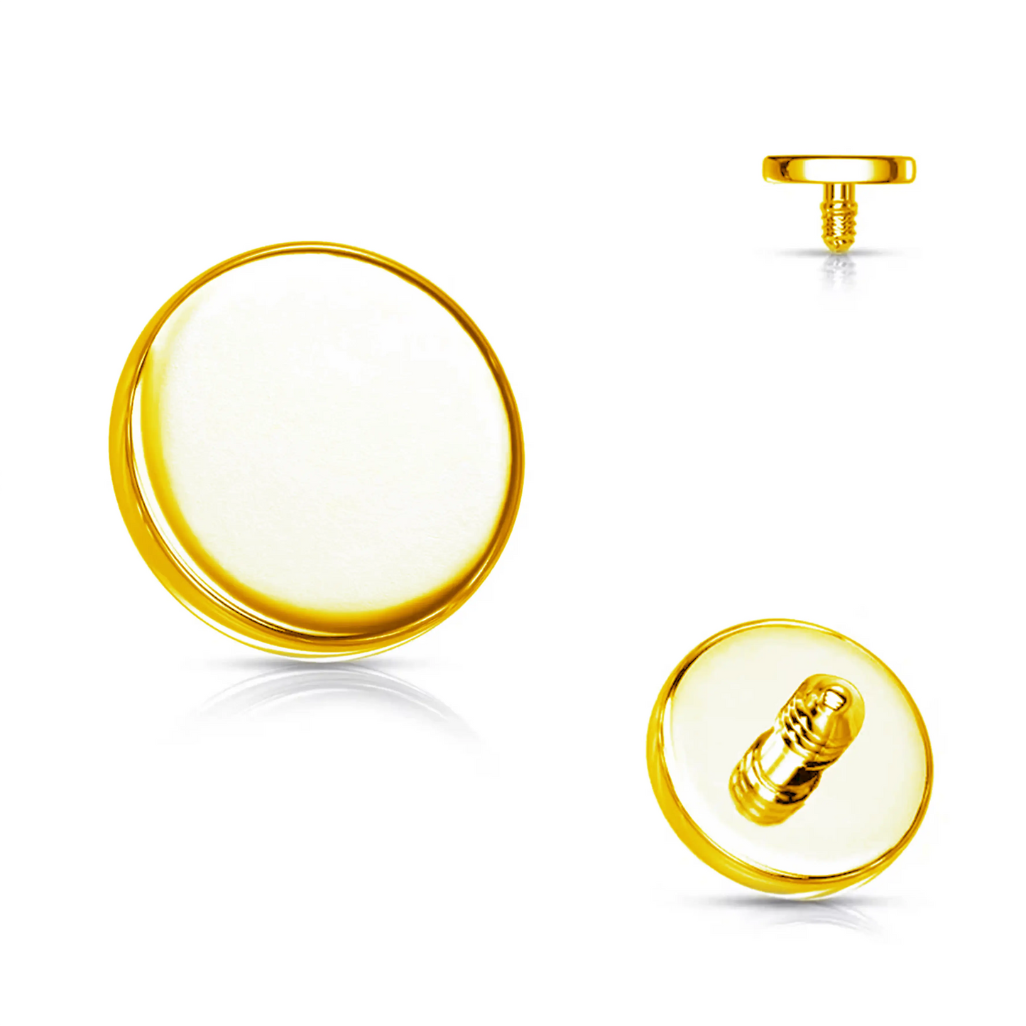 Topo Disco ROSCA INTERNA Titânio ASTM Gold Piercepective