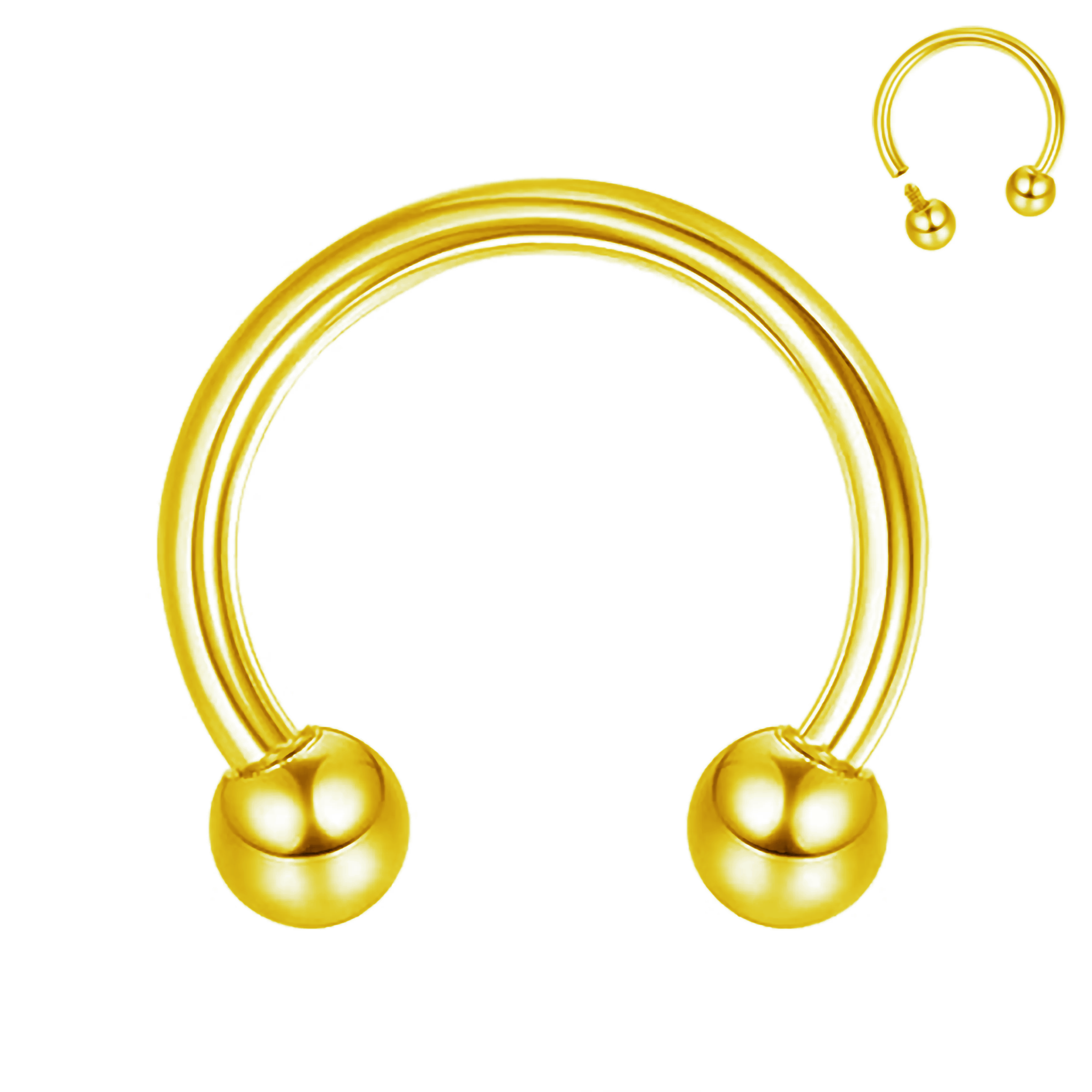 Barbell Circular c/ Bolas Rosca Interna Titânio ASTM GOLD