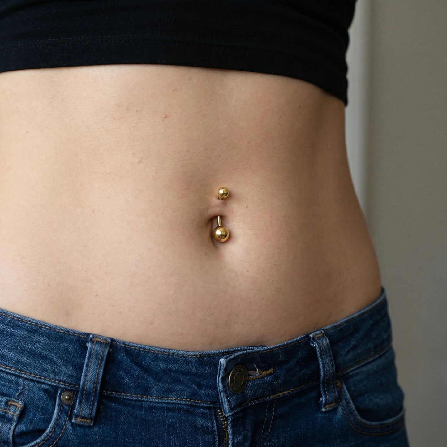 Piercing de Umbigo com Bolas PVD Gold