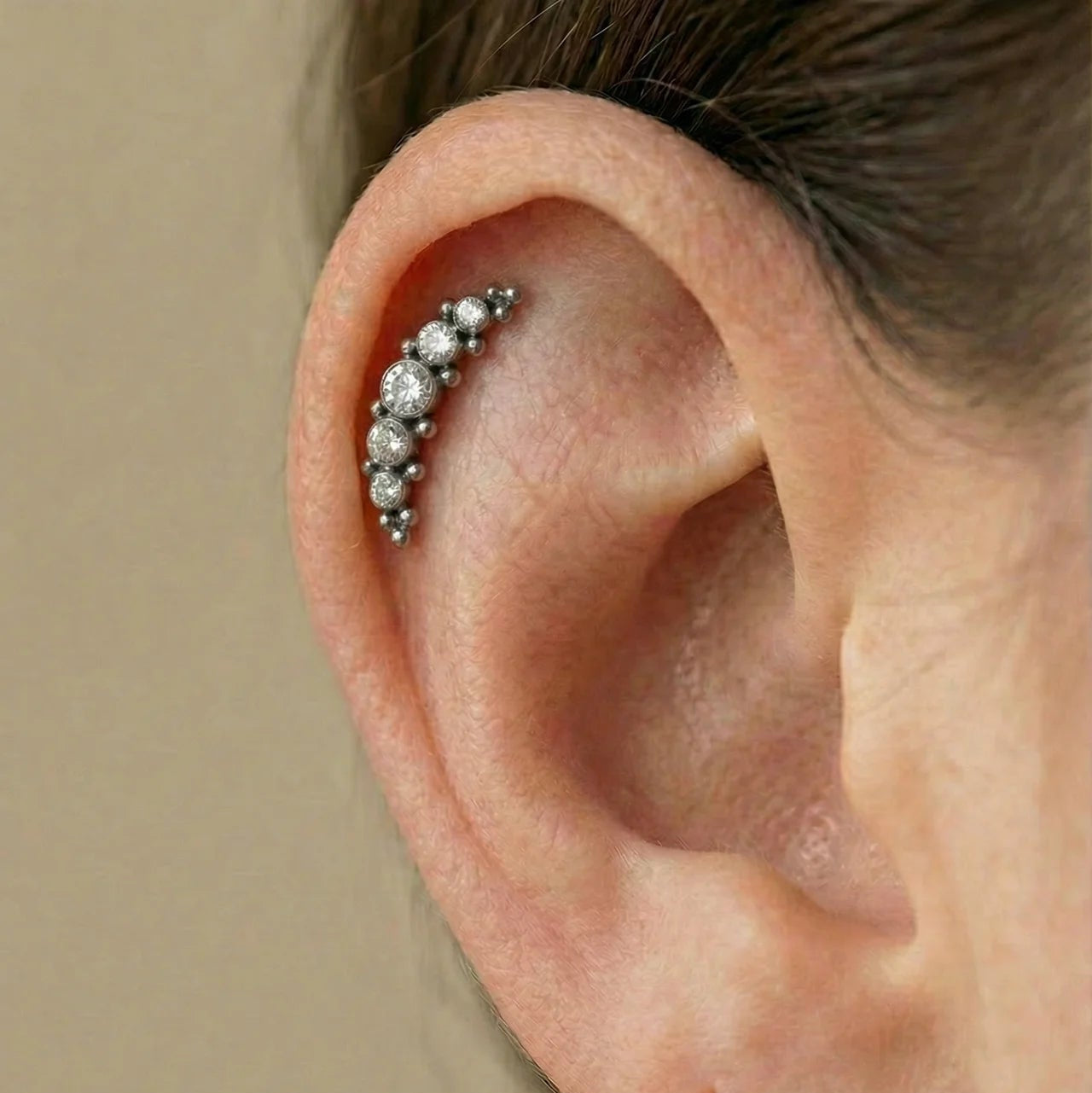 Labret c/ 5 Zircónias e Missangas