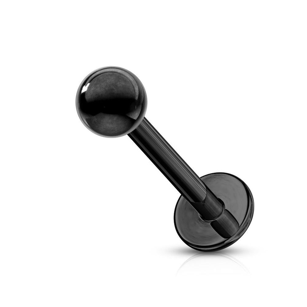 Labret en titane noir avec boule et filetage interne