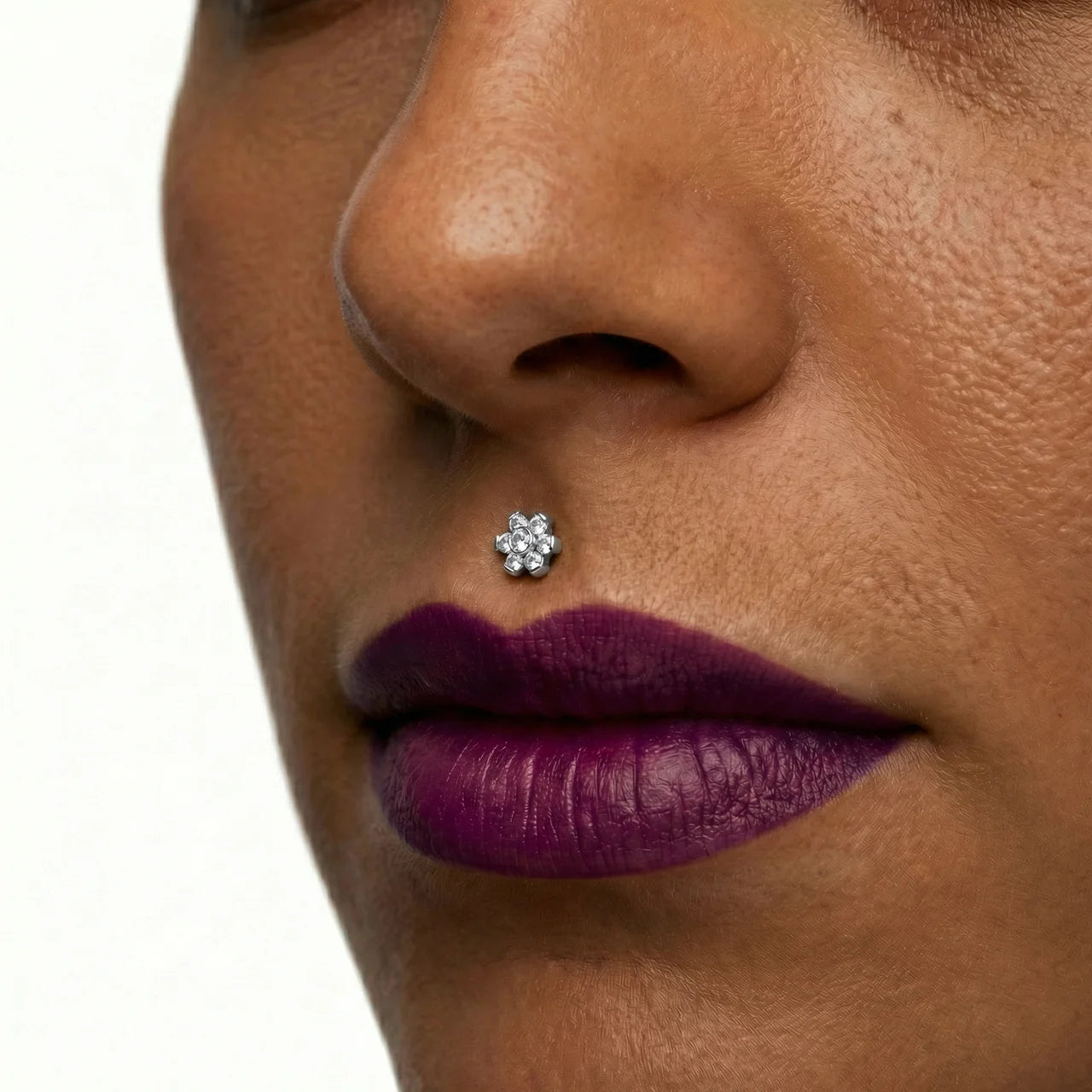 Labret Flor de Zircónias , titanio