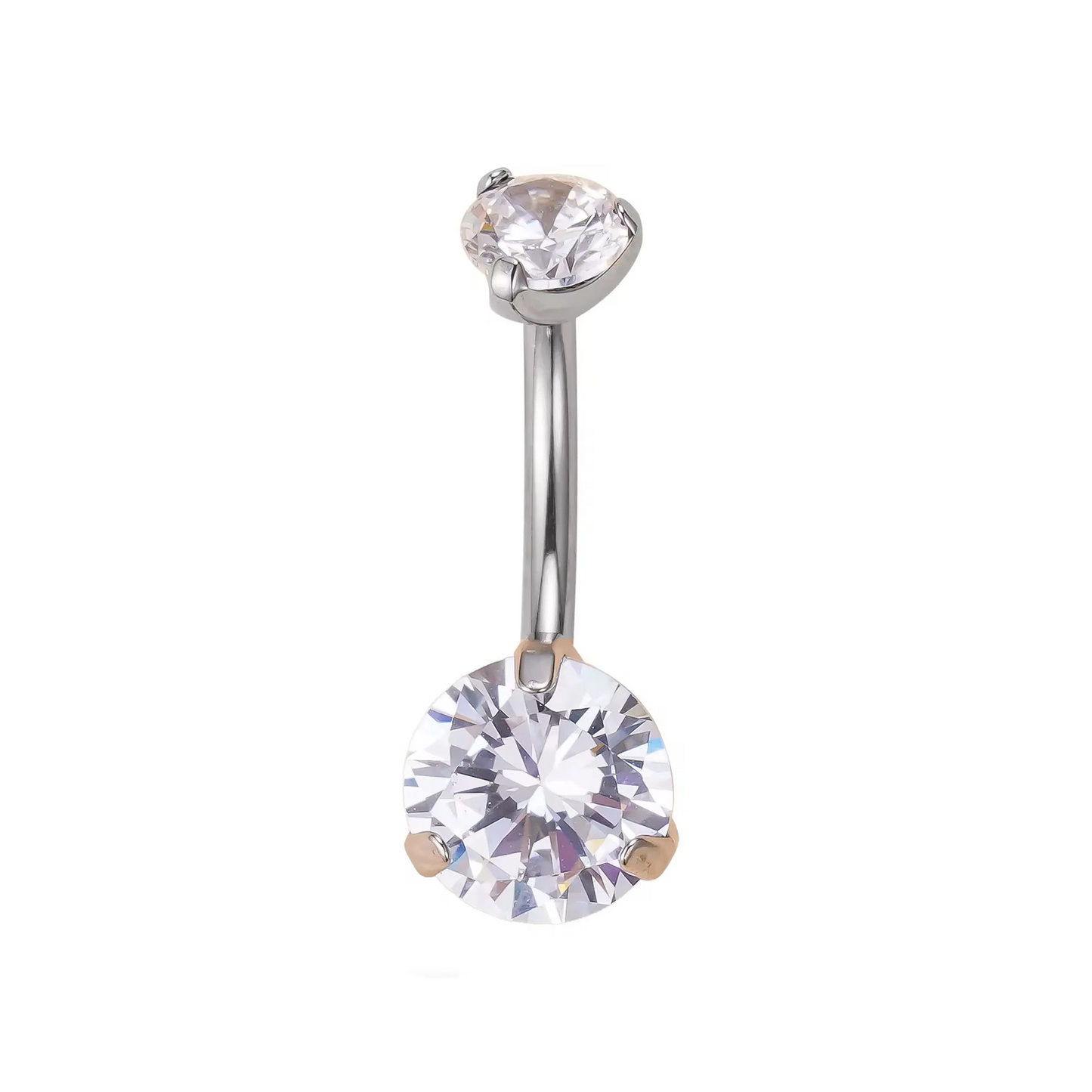 Piercing Navel com zircónias cravejadas em Titânio com rosca interna