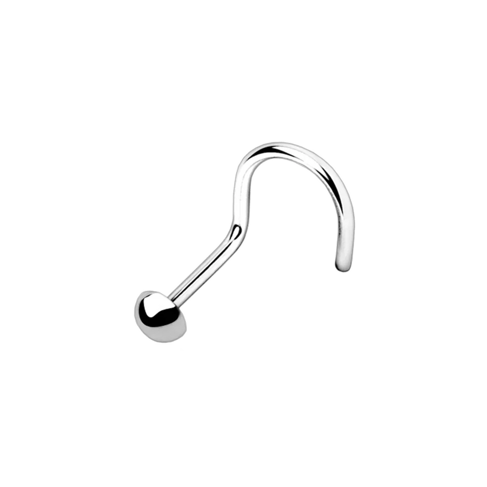 Piercing curvo de nariz com cúpula lisa em Titânio ASTM F-136
