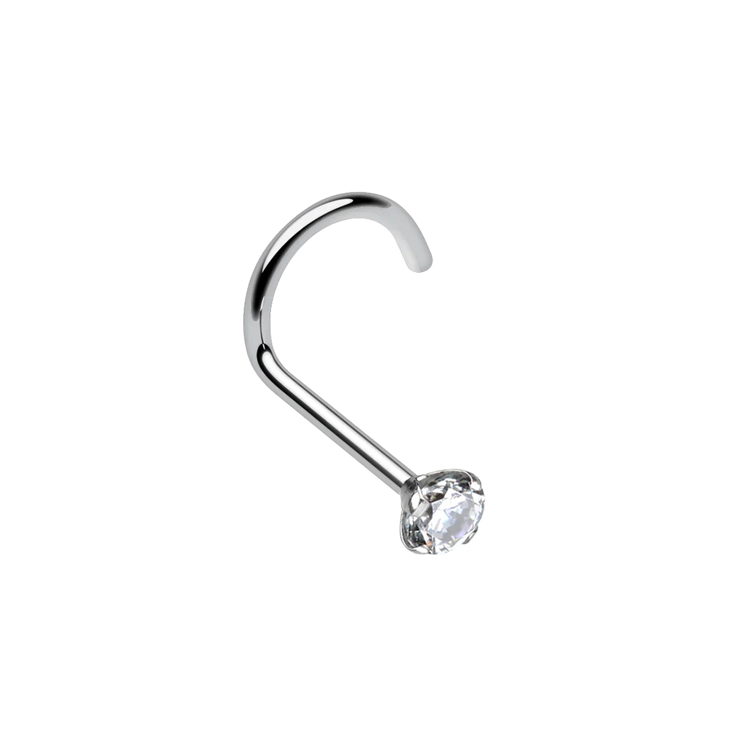Piercing de nariz com zircónia cravejada em Titânio ASTM F-136