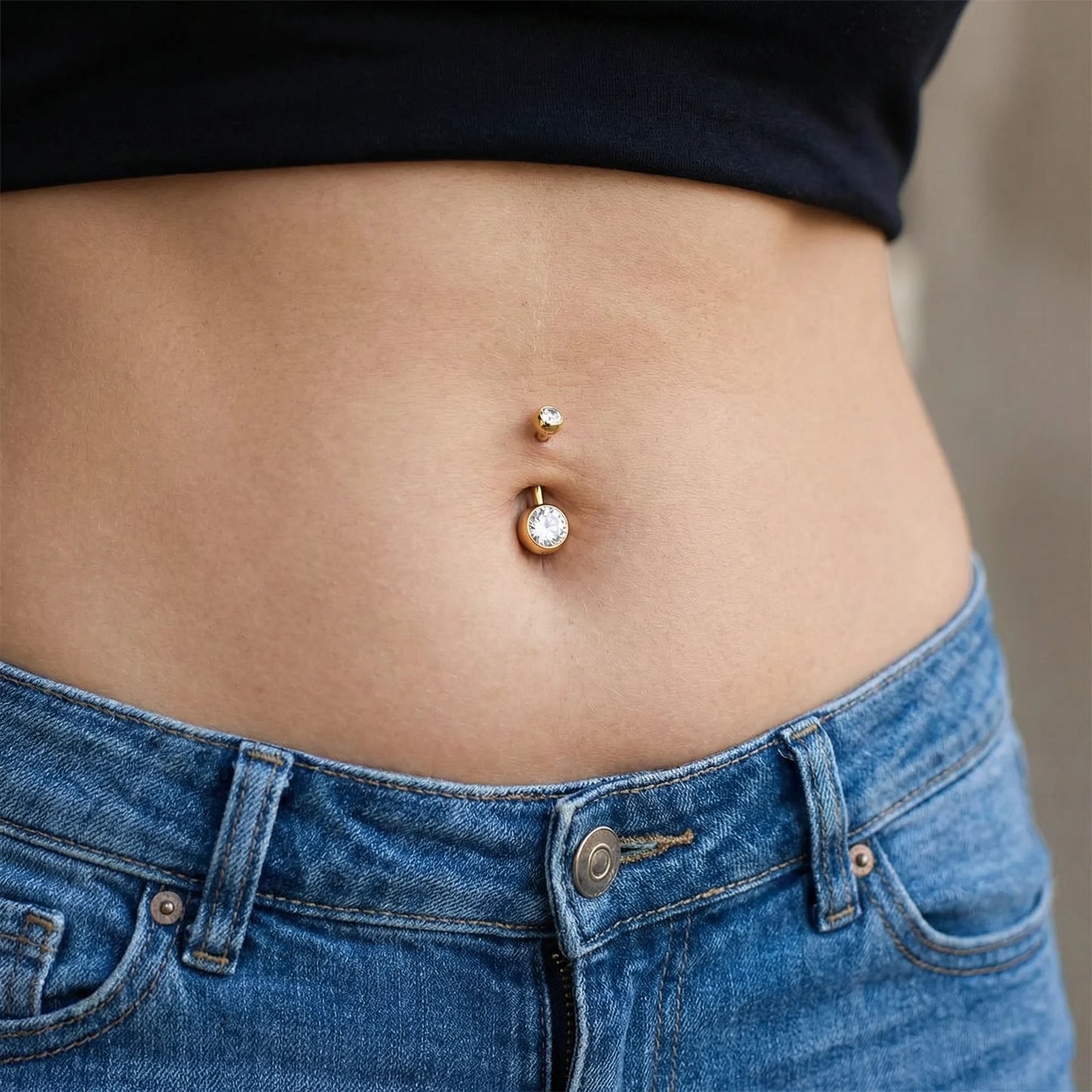Piercing para Umbigo com Zircónias