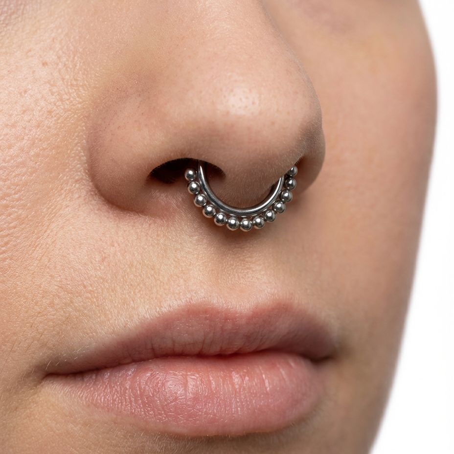 argola bolinhas para septo